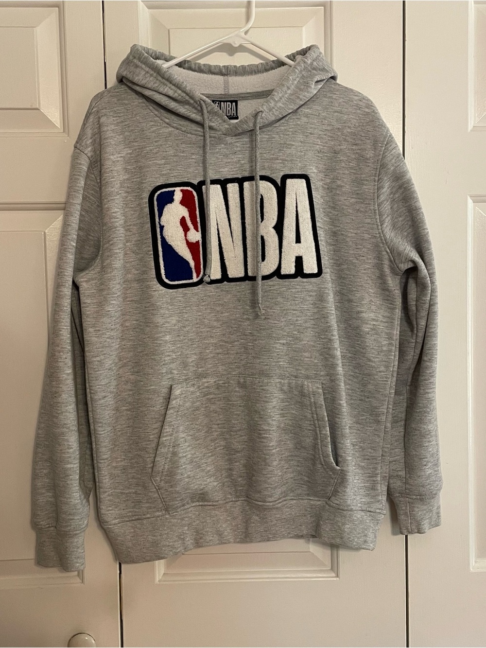 NBA Gray Hoodie with large NBA embroidered patch